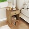 Costway 1/2 PCS Farmhouse Nightstand Fluted Bed Side Table with Large Drawer & Enclosed Cabinet
